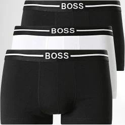 Meilleure vente ❤️ Lot De 3 Boxers 50451408 Noir Blanc de BOSS ⌛