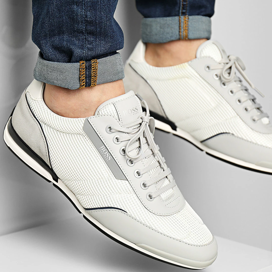 Meilleure affaire ⭐ Baskets Saturn Low Mesh 50455313 Open White de BOSS 😉