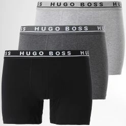Remise 🤩 Lot De 3 Boxers 50325404 Noir Gris Chiné de BOSS 🎁