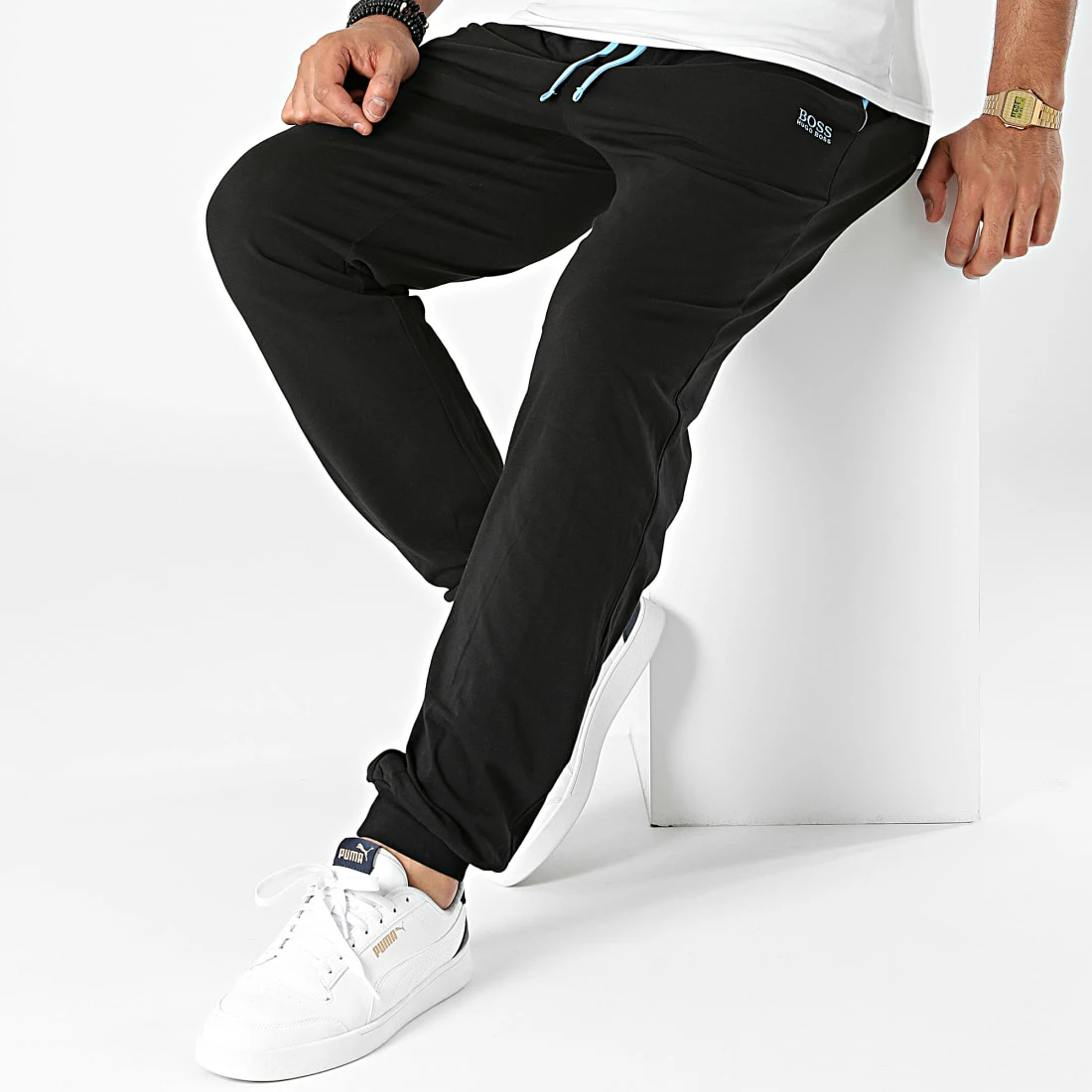 Grosses soldes 👍 Pantalon Jogging Mix And Match 50381880 Noir de BOSS 🛒 – Image 3