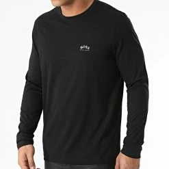 Meilleur prix 🛒 Tee 👕 Shirt Manches Longues 50436179 Noir de BOSS 🔔