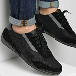 Bon marché 🎁 Baskets Saturn Low Profile 50464407 Black de BOSS ⌛