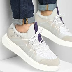 Nouveau ⌛ Baskets Bulton Runner Mix 50465589 Open White de BOSS 🧨