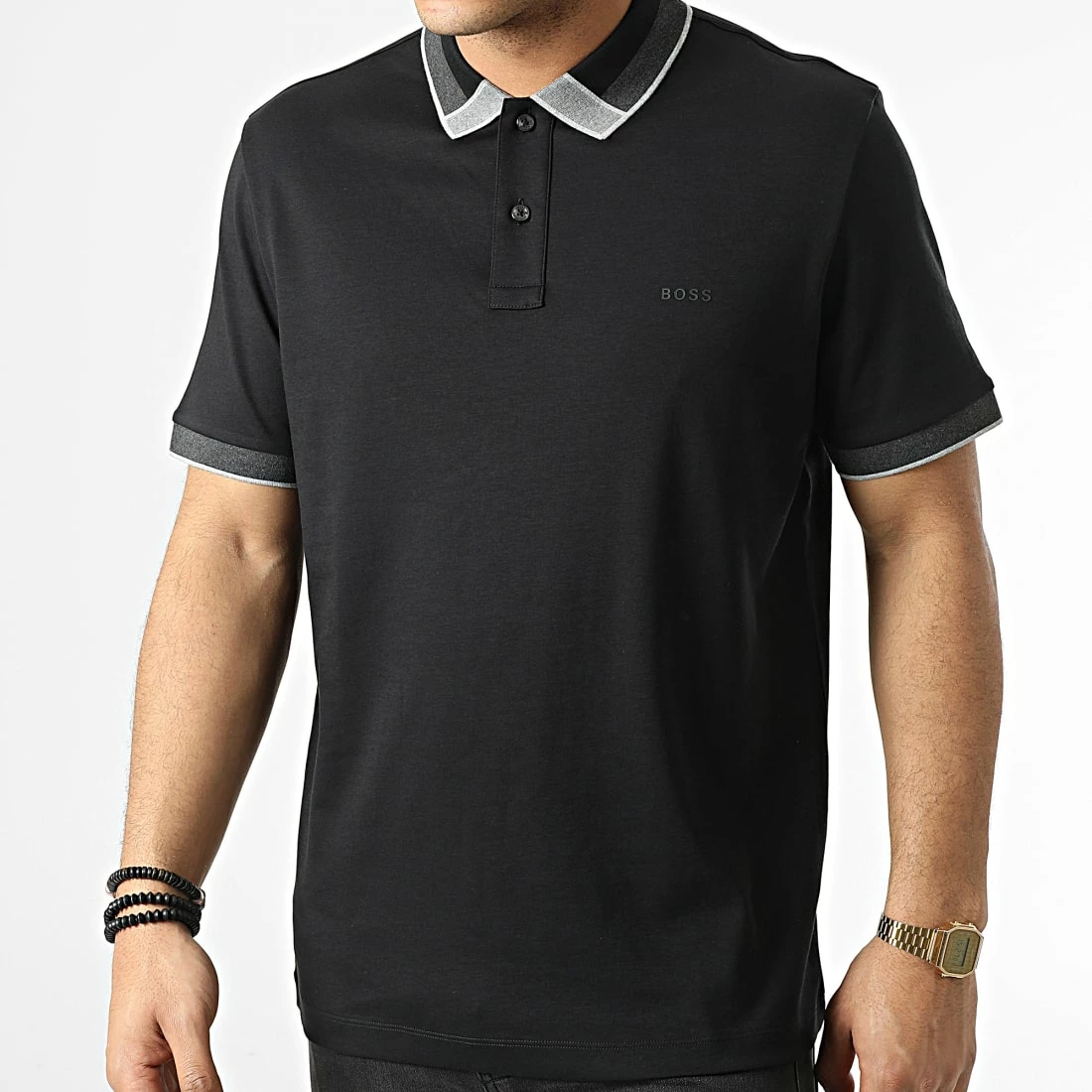 Meilleur prix 😀 Polo Manches Courtes 50462525 Noir de BOSS 👍
