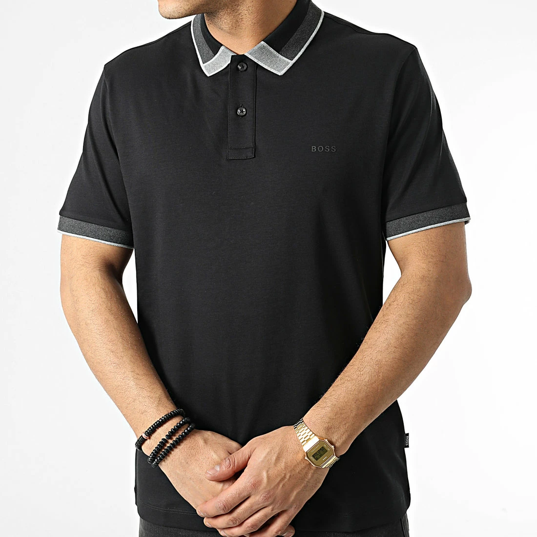 Meilleur prix 😀 Polo Manches Courtes 50462525 Noir de BOSS 👍 – Image 3