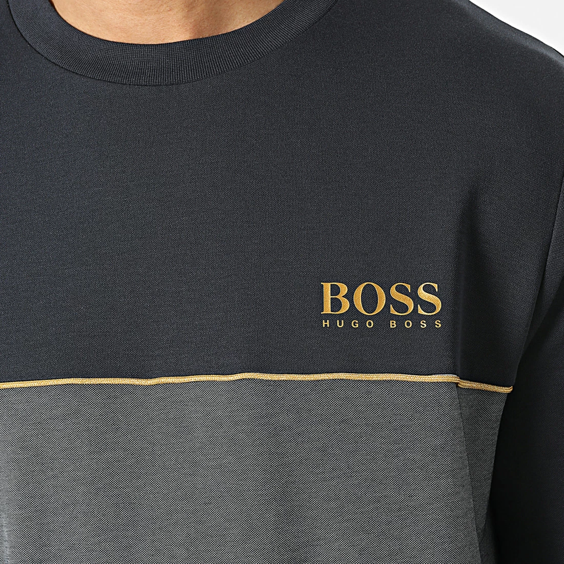 Meilleure vente 😍 Sweat Crewneck 50464908 Bleu Marine Doré de BOSS 🤩 – Image 2