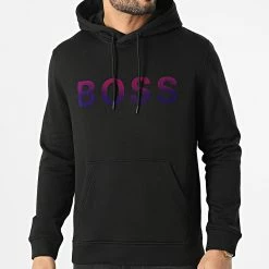 Bon marché 🤩 Sweat Capuche Wetry 50462542 Noir Dégradé de BOSS 👏