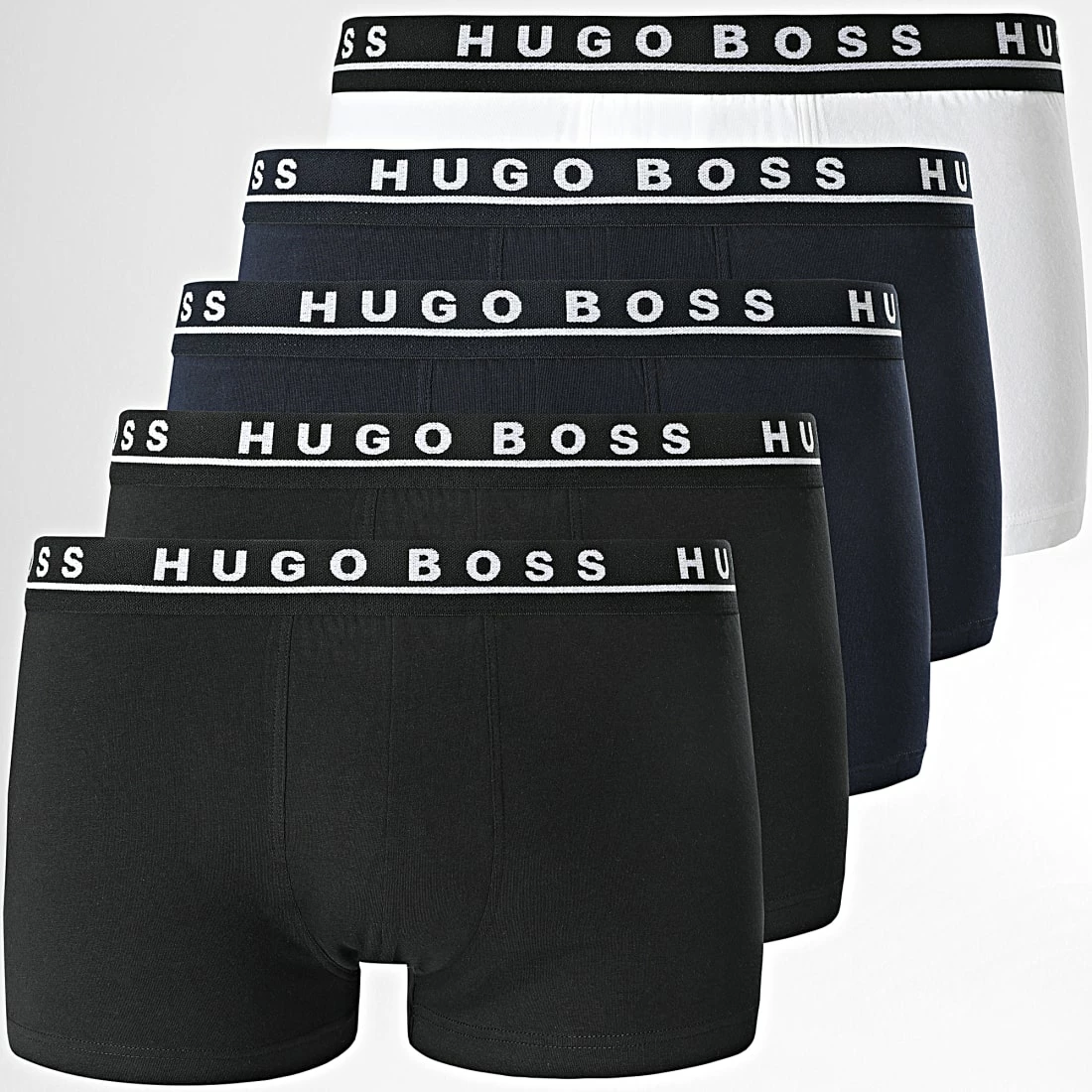 Meilleur prix 🎁 Lot De 5 Boxers 50470072 Noir Blanc Bleu Marine de BOSS ✨