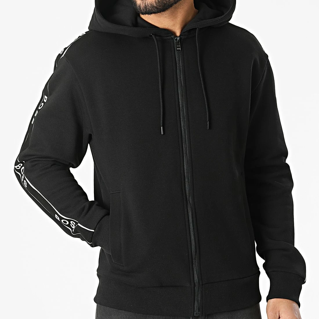 Les meilleures critiques de 👍 Sweat Zippé Capuche A Bandes 50462390 Noir de BOSS 😍 – Image 3