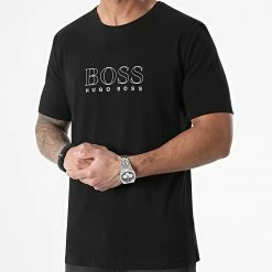 Coupon 🌟 Tee 👚 Shirt 50463515 Noir Argenté de BOSS 💯