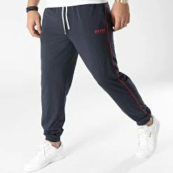 Meilleure affaire 👍 Pantalon Jogging Balance 50463495 Bleu Marine Gris Chiné de BOSS 🔥