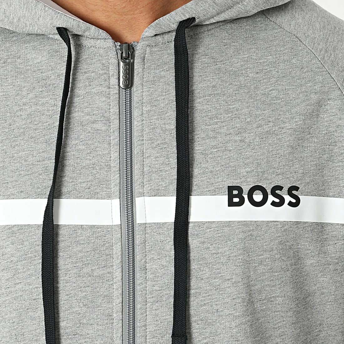 Remise ⌛ Sweat Zippé Capuche 50465773 Gris Chiné de BOSS 🎉 – Image 2