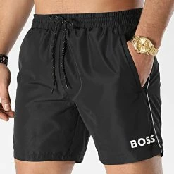 Acheter 🔥 Short De Bain 50469607 Noir de BOSS 😉