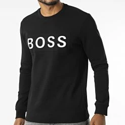 Grosses soldes ⌛ Sweat Crewneck Salbo 1 50461623 Noir de BOSS 🥰