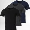 Bon marché 🔔 Lot De 3 Tee 👚 Shirts 50325388 Noir Gris Chiné Bleu Marine de BOSS 😉