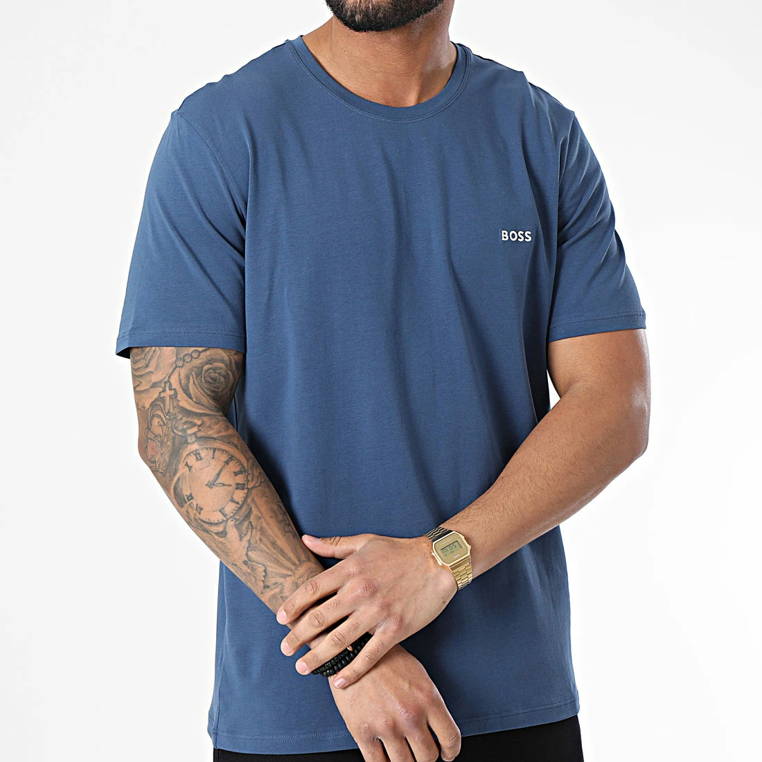 Sortie 🛒 Tee 👚 Shirt Mix And Match 50469605 Bleu Marine de BOSS 🔔 – Image 3