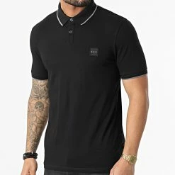 Bon marché 👍 Polo Manches Courtes 50472665 Noir de BOSS 💯