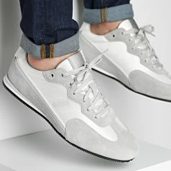 Grosses soldes 👍 Baskets Rusham Low Profile Mix 50464551 White de BOSS ⌛