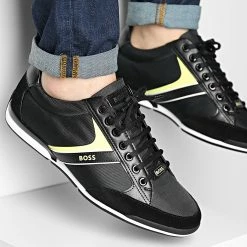 Coupon ❤️ Baskets Saturn Low Profile 50471235 Black de BOSS 🎉