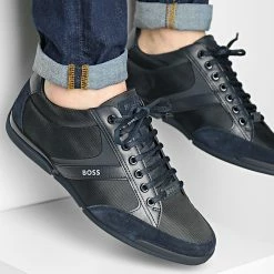 Nouveau ❤️ Baskets Saturn Low Profile 50471235 Dark Blue de BOSS 😉