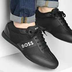 Offres 🎉 Baskets Rusham Low Profile 50470180 Black de BOSS 🥰