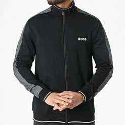 Top 10 😉 Veste Zippée A Bandes 50469630 Noir de BOSS 🎁
