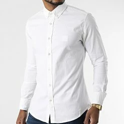 Top 10 👏 Chemise Manches Longues Mabsoot 50467324 Blanc de BOSS ❤️