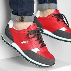 Top 10 ✨ Baskets Parkour Runner 50470152 Open Red de BOSS ✔️