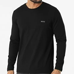 Tout neuf ✨ Tee 👚 Shirt A Manches Longues Mix And Match 50470144 Noir de BOSS 🔔