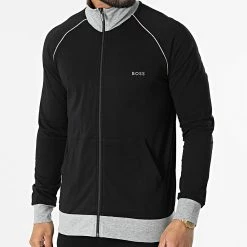 Bon marché ✨ Veste Zippée Mix And Match 50469548 Noir de BOSS 😀