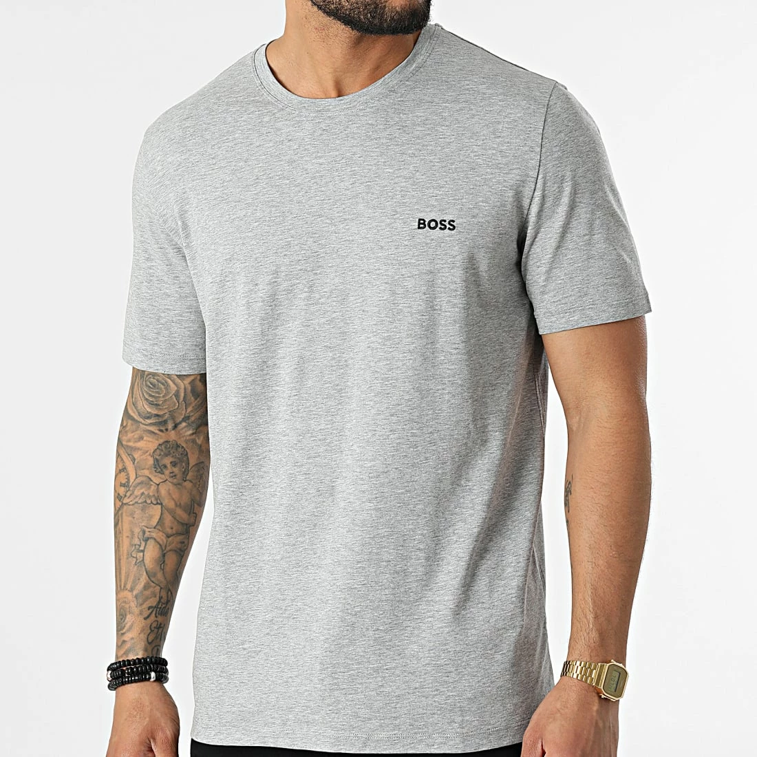 De gros 🥰 Tee 👚 Shirt Mix And Match 50469550 Gris Chiné de BOSS 👍