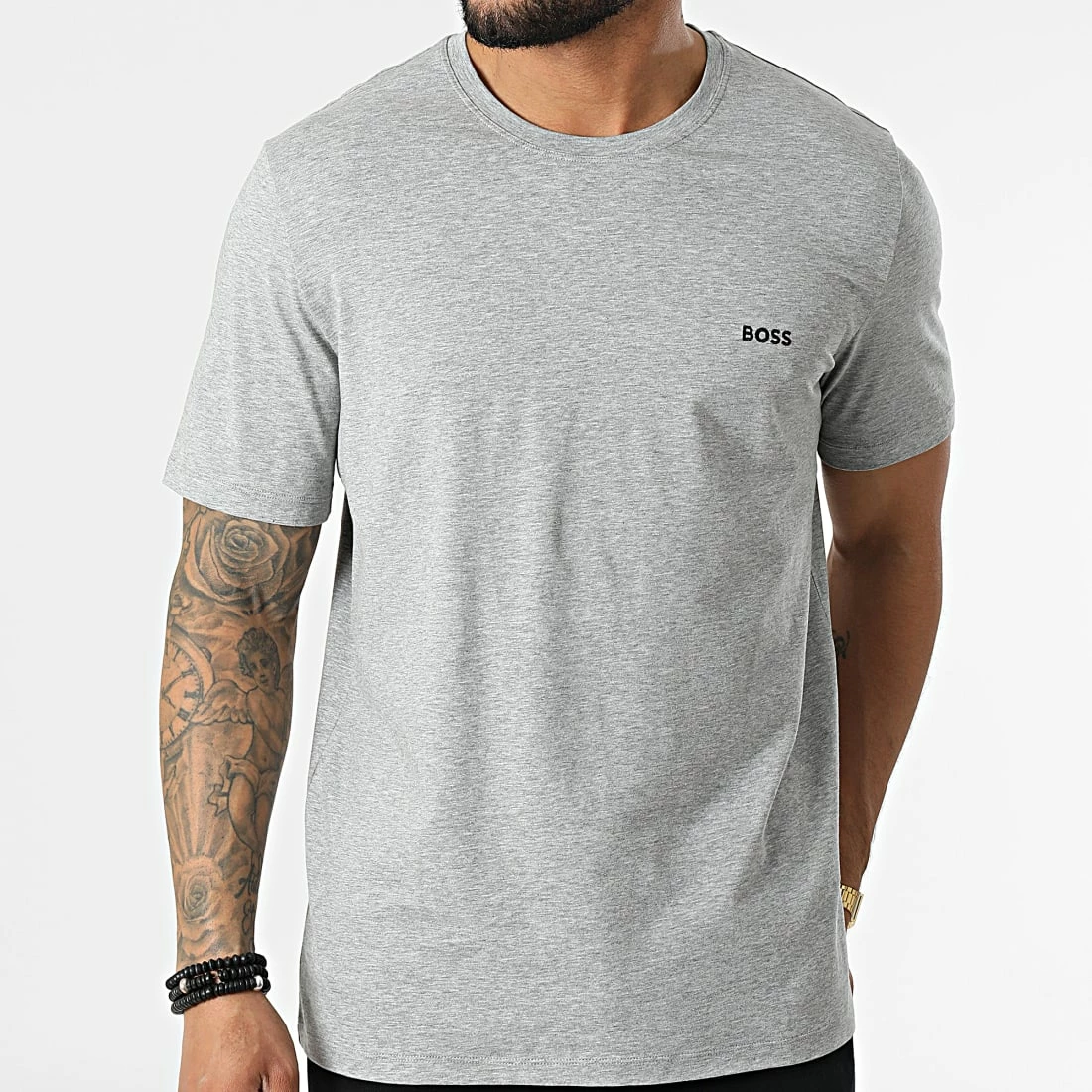 De gros 🥰 Tee 👚 Shirt Mix And Match 50469550 Gris Chiné de BOSS 👍 – Image 3