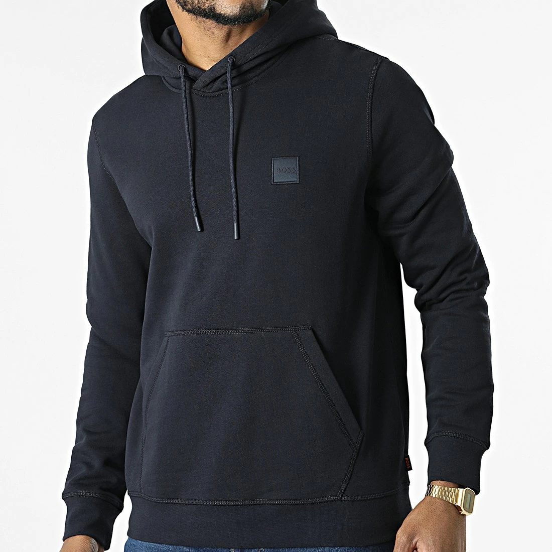 Grosses soldes 🌟 Sweat Capuche 50468445 Bleu Marine de BOSS ⌛