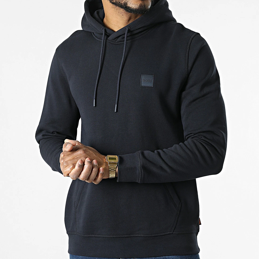 Grosses soldes 🌟 Sweat Capuche 50468445 Bleu Marine de BOSS ⌛ – Image 3