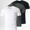 Meilleur prix 👏 Lot De 3 Tee 👚 Shirts 50325887 Blanc Bleu Marine Gris Anthracite de BOSS 😉