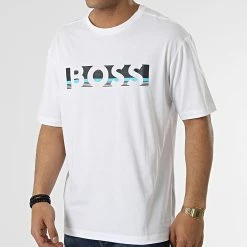 Vente flash 🔥 Tee 👕 Shirt 50466295 Blanc de BOSS ✔️