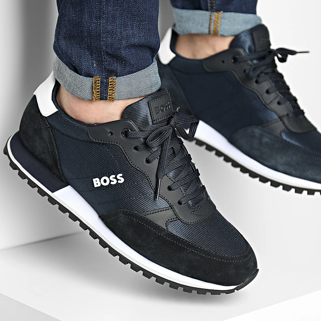 Offres 🔔 Baskets Parkour Runner 50470152 Dark Blue de BOSS ⭐