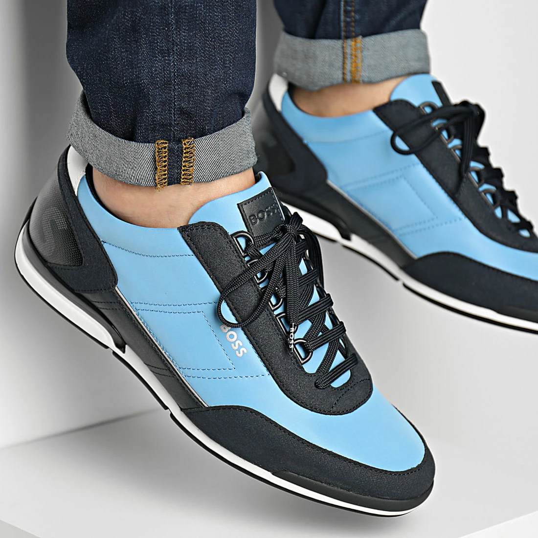 Remise 💯 Baskets Saturn Low Profile 50474872 Open Blue de BOSS 👍