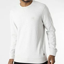 Offres 🧨 Sweat Crewneck Westart 50468443 Beige Chiné de BOSS 😍