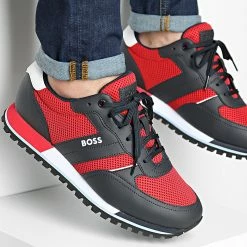 Budget ⭐ Baskets Parkour L Runner 50474686 Open Red de BOSS 🧨