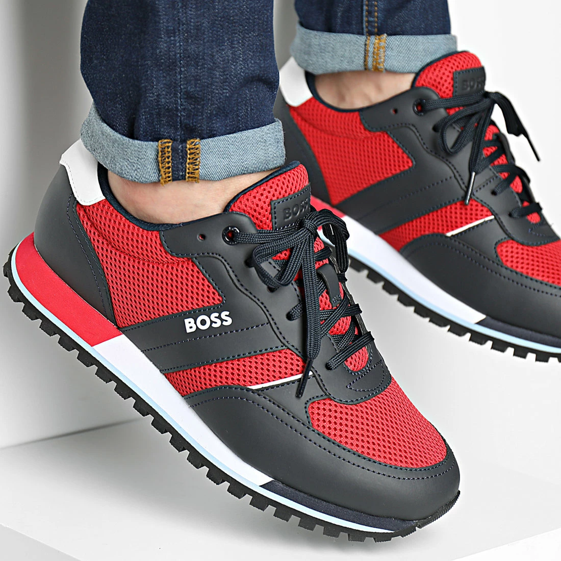 Budget ⭐ Baskets Parkour L Runner 50474686 Open Red de BOSS 🧨