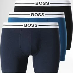 Nouveau 🛒 Lot De 3 Boxers 50469799 Noir Bleu Marine de BOSS 💯