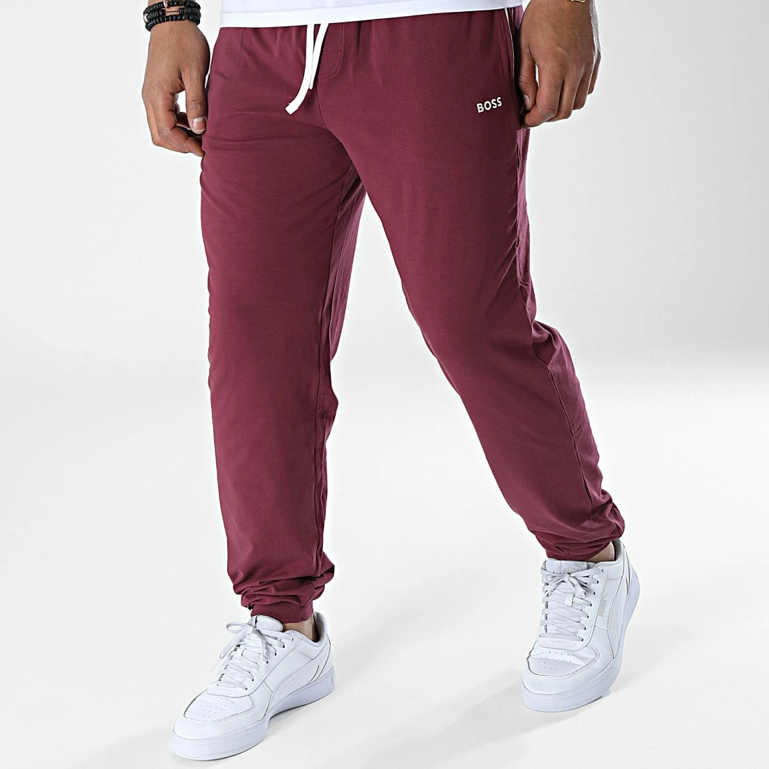 Offres 🔥 Pantalon Jogging Mix And Match 50473000 Bordeaux de BOSS 🥰