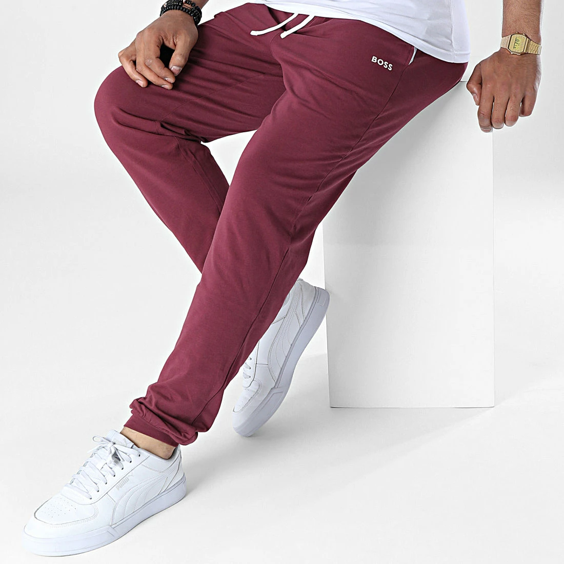 Offres 🔥 Pantalon Jogging Mix And Match 50473000 Bordeaux de BOSS 🥰 – Image 3