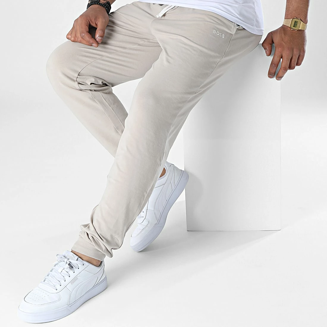 Offres ✔️ Pantalon Jogging Mix And Match 50473000 Beige de BOSS 🔔 – Image 3