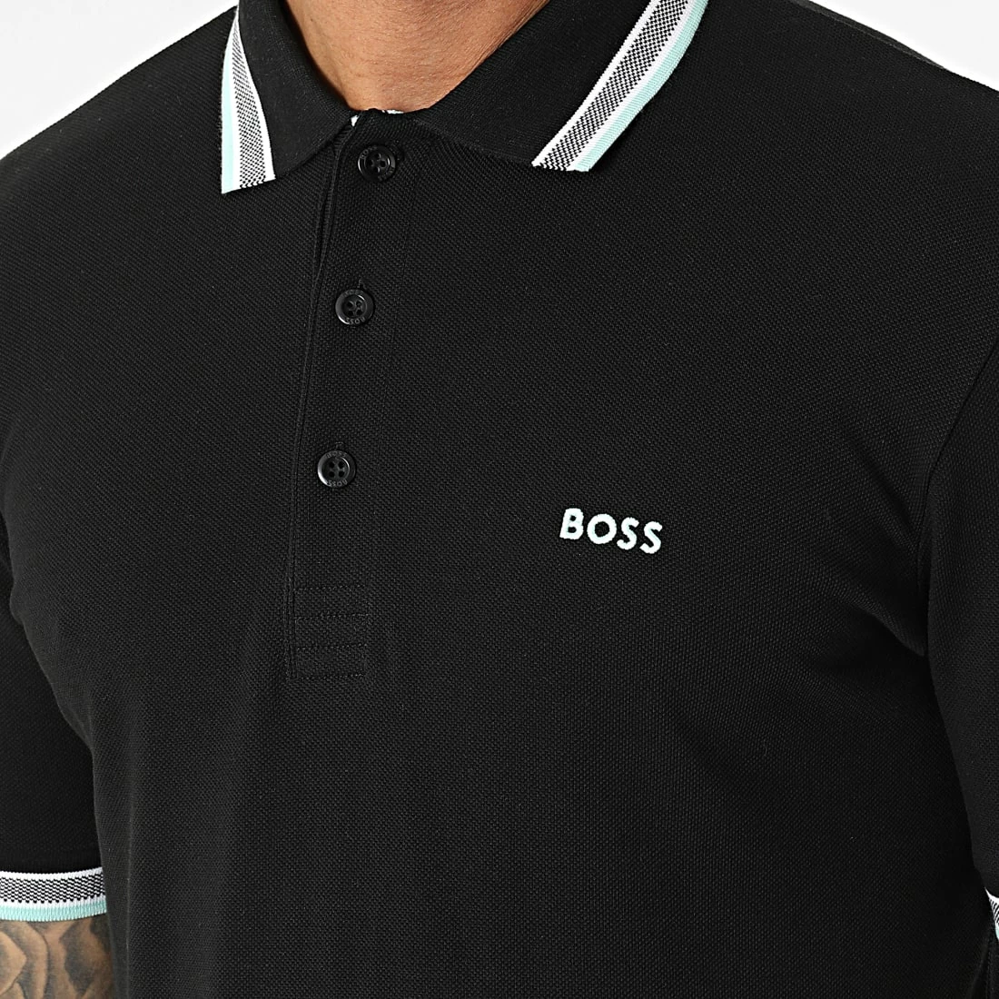 Promo 🎉 Polo Manches Courtes 50468983 Noir de BOSS 💯 – Image 2