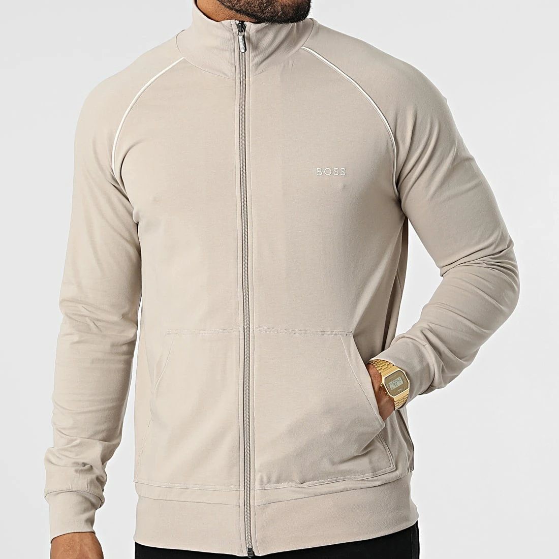 Meilleure affaire 🌟 Sweat Zippé 50469596 Beige de BOSS 🎁 – Image 3