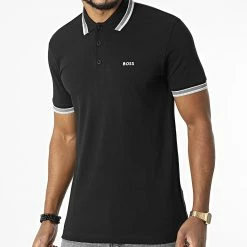 Promo 🔔 Polo Manches Courtes Paddy 50469055 Noir de BOSS ⌛
