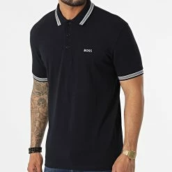 Promo ✨ Polo Manches Courtes 50469055 Noir de BOSS 😍