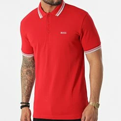 Promo 🤩 Polo Manches Courtes 50469055 Rouge de BOSS 💯